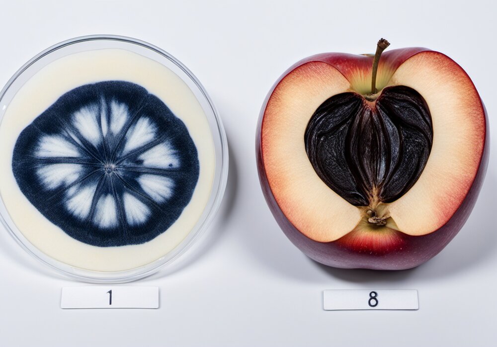 Starch-iodine pattern comparison with reference chart